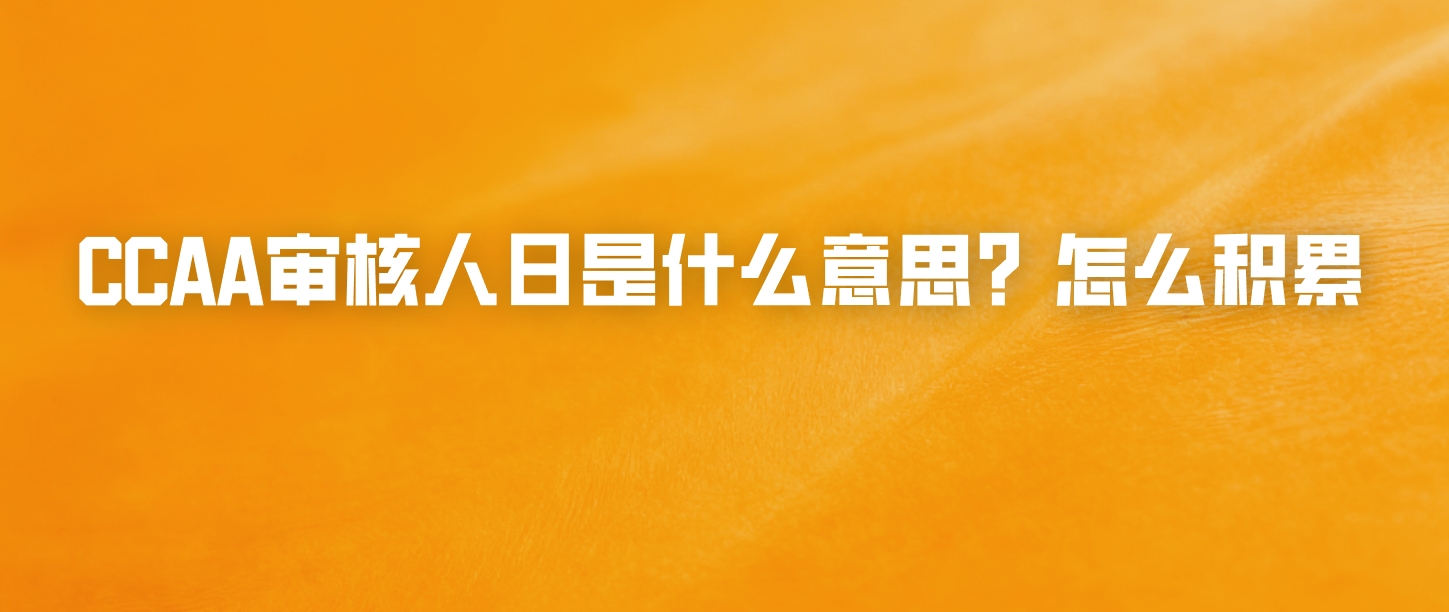 CCAA审核人日是什么意思？怎么积累