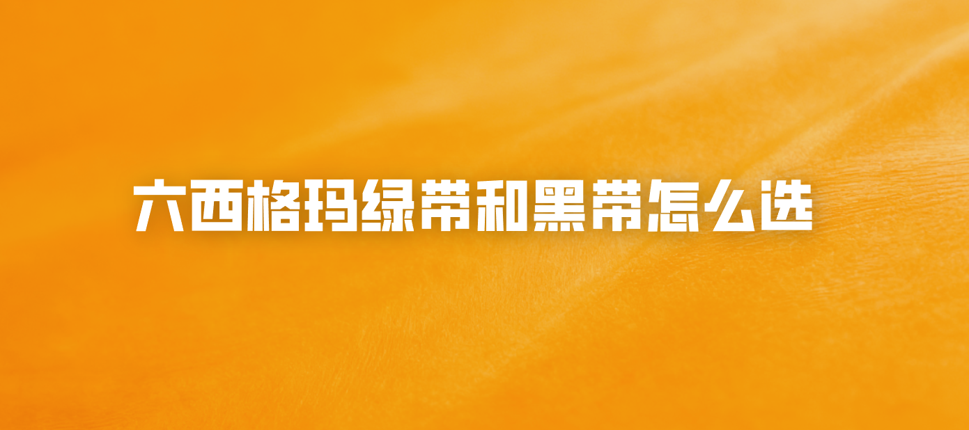 六西格玛绿带和黑带怎么选