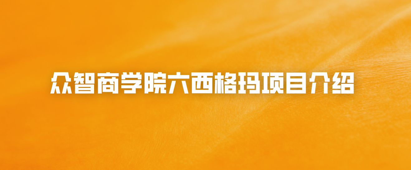 众智商学院六西格玛项目介绍