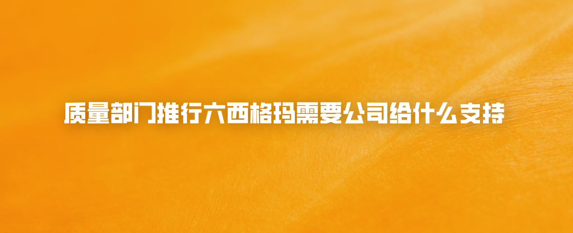 质量部门推行六西格玛需要公司给什么支持