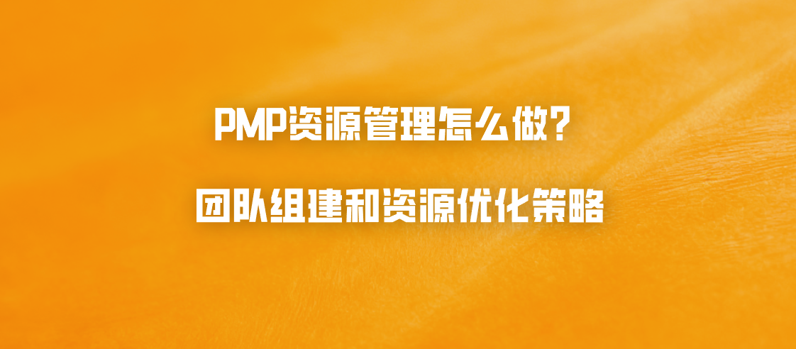 PMP资源管理怎么做？团队组建和资源优化策略