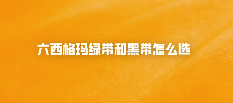 六西格玛绿带和黑带怎么选