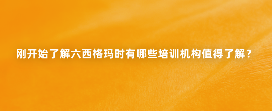 刚开始了解六西格玛时有哪些培训机构值得了解？