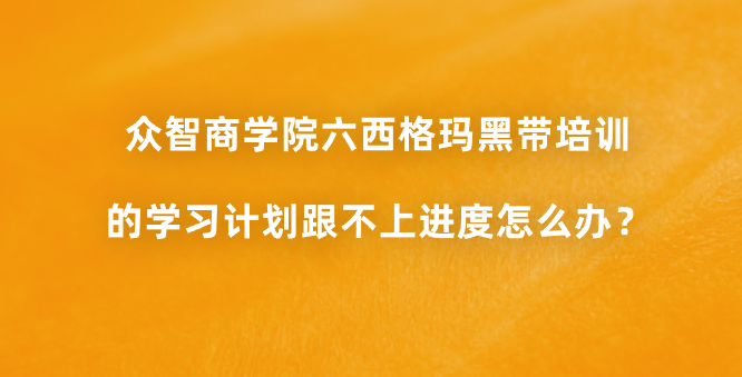 众智商学院六西格玛黑带培训的学习计划跟不上进度怎么办？
