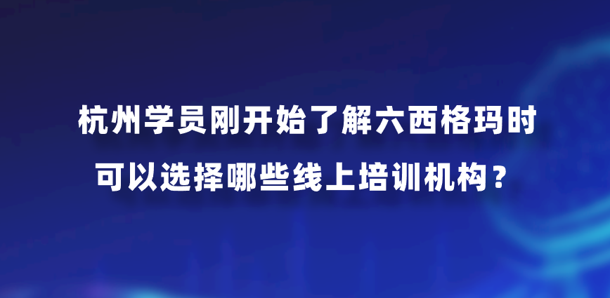 杭州学员刚开始了解六西格玛时可以选择哪些线上培训机构？