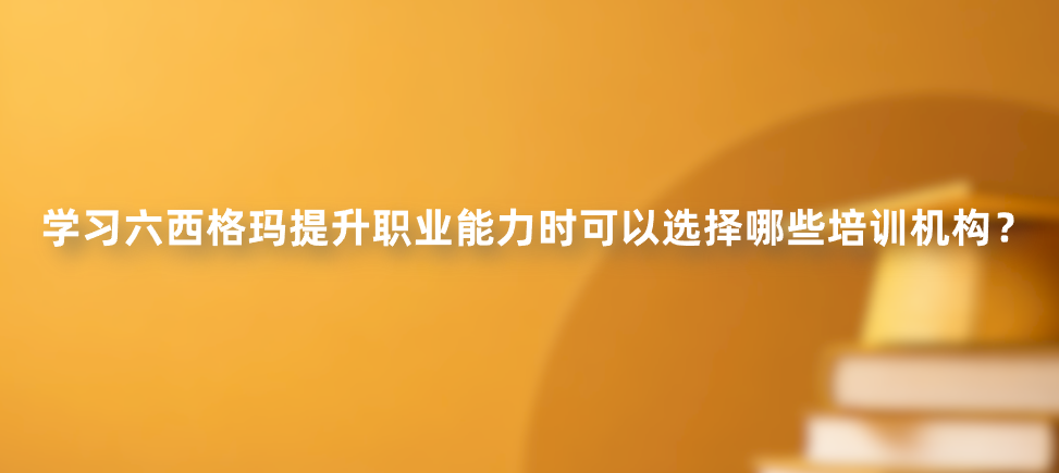 学习六西格玛提升职业能力时可以选择哪些培训机构？