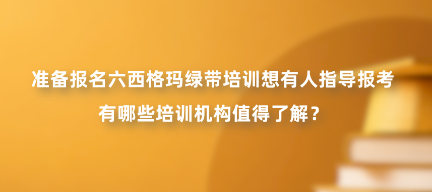 准备报名六西格玛绿带培训想有人指导报考，有哪些培训机构值得了解？