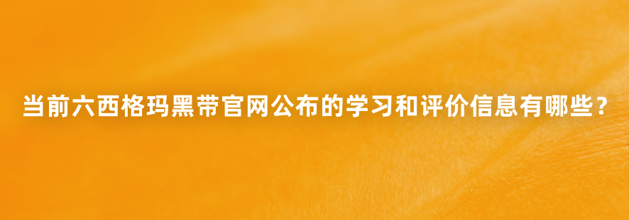 当前六西格玛黑带官网公布的学习和评价信息有哪些？