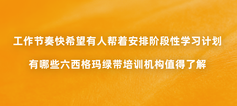 工作节奏快希望有人帮着安排阶段性学习计划，有哪些六西格玛绿带培训机构值得了解？